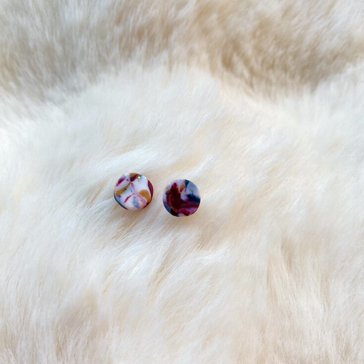 marmer effect oorbellen