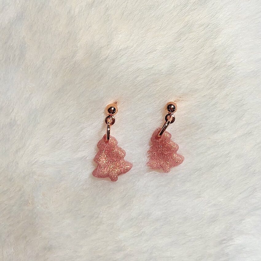 kerstboompje roze glitters