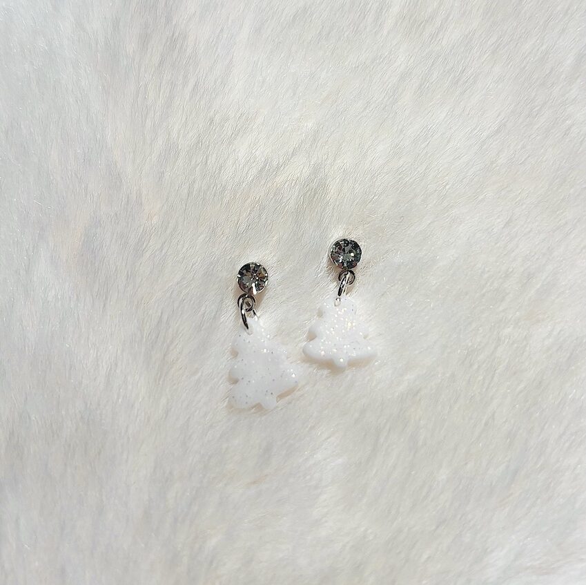 kerstboompjes wit glitter