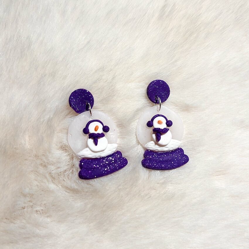 paars glitters sneeuwmannetjes